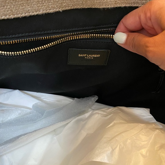 Saint Laurent Rive Gauche Linen Tote - Picture 3 of 5